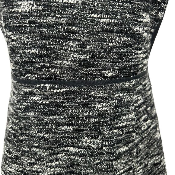 J Crew Tweed A-Line Dress Fit & Flare Mid-Thigh Short Sleeve Womens Size 2 Black - Picture 7 of 9
